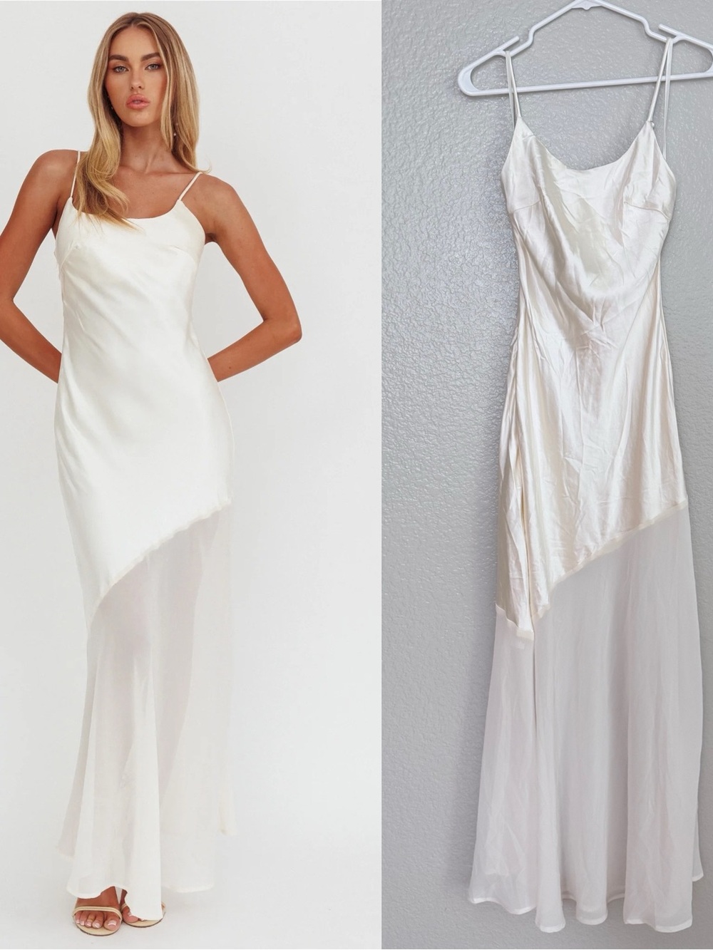 Here comes the sun Gilded Dream Chiffon Hem Maxi Dress Oyster